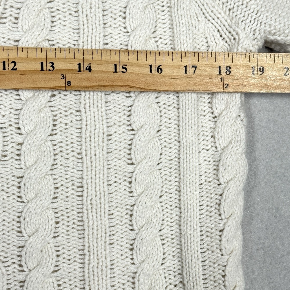 Sundance Sweater Womens Medium Wool Blend Cable Knit Cream Boxy Balloon Sleeve - Picture 11 of 12